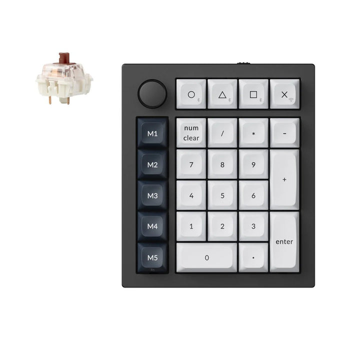 Keychron - Q0 Max 三模鋁製數字鍵盤(含旋鈕) RGB Mac/Win 熱插拔 茶軸 - Fin Shop Taiwan