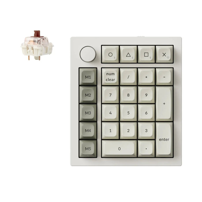 Keychron - Q0 Max 三模鋁製數字鍵盤(含旋鈕) RGB Mac/Win 熱插拔 茶軸 - Fin Shop Taiwan