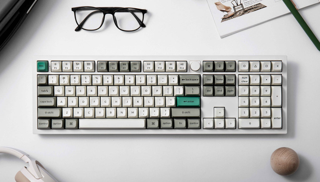 Keychron - Q6 Max 全尺寸 三模鋁製機械鍵盤(含旋鈕) RGB Mac/Win 熱插拔 茶軸 注音版本 - Fin Shop Taiwan