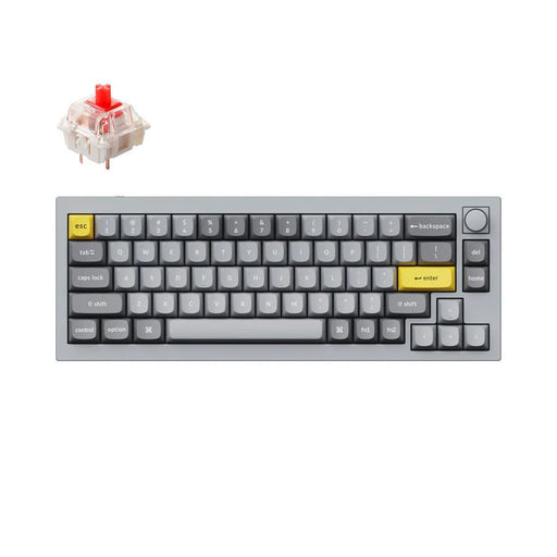 Keychron - Q2 65% 銀灰色 有線 QMK/VIA RGB CNC鋁 Mac/Win 熱插拔(含旋鈕) 機械鍵盤 - Fin Shop Taiwan