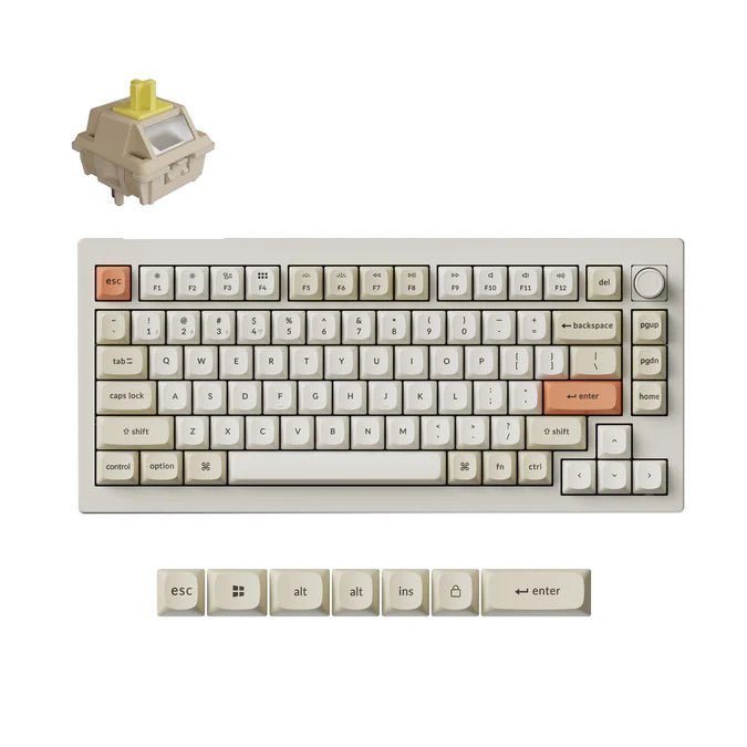 【新色上市】Keychron V1 Ultra 8K 三模機械鍵盤(含旋鈕) (注音版本)(共兩色) - Fin Shop