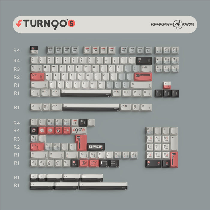 KeyTok - 微笑 Smile Turn To 90's 五面熱昇華 PBT 鍵帽組 Cherry原廠高 163鍵 (含1個樹脂鍵帽) - Fin Shop Taiwan