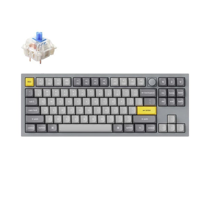 【OUTLET 全新出清品】Q3 80% 銀灰色 有線 QMK/VIA RGB CNC鋁 Mac/Win 熱插拔(含旋鈕) 機械鍵盤 - Fin Shop Taiwan