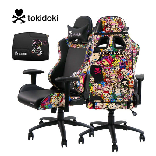 【全新升級】Tokidoki聯名款電競椅 - 塗鴉彩色 附Tokidoki腰枕升級版 (熱銷預購中，預計七月初陸續出貨) - Fin Shop