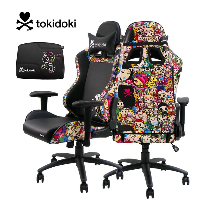 【全新升級】Tokidoki聯名款電競椅 - 塗鴉彩色 附Tokidoki腰枕升級版 (熱銷預購中，預計七月初陸續出貨) - Fin Shop
