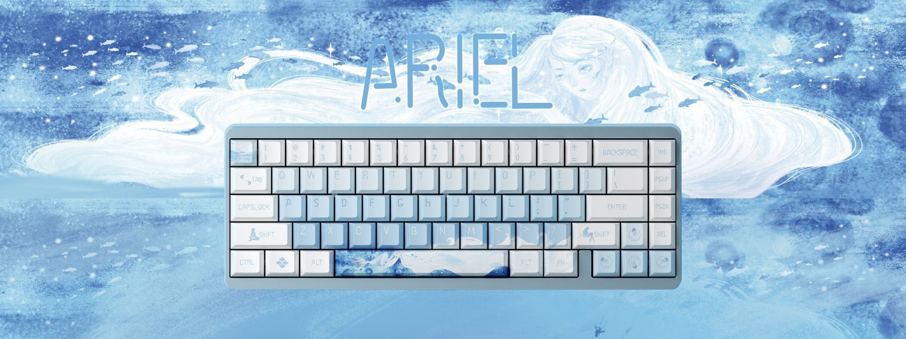 【新品上市】Varmilo Muse65 HE 鋁框 有線磁軸鍵盤-Ariel 愛麗兒 - Fin Shop