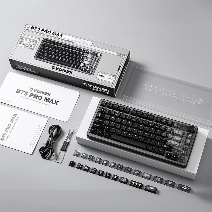 【新品上市】YUNZII B75 PRO MAX 75% 三模機械鍵盤 含TFT螢幕 (注音版本) - Fin Shop